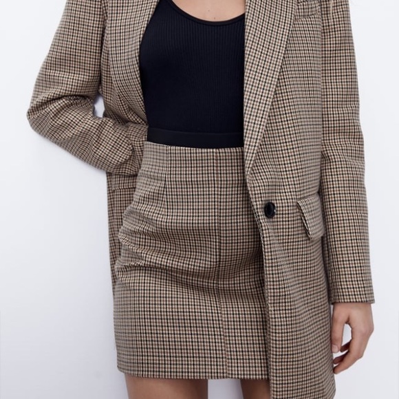 Zara 2 pieces plaid blazer and mini skirt set - Picture 3 of 11